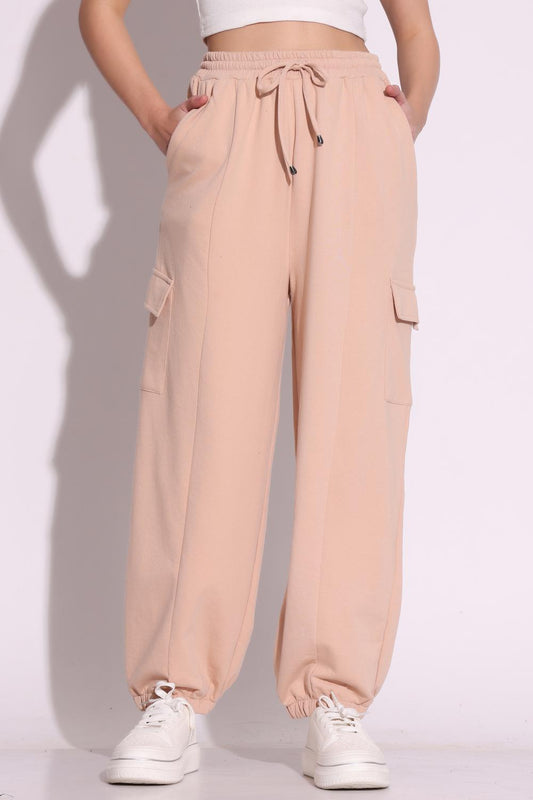 Women Cargo Jogger - Beige