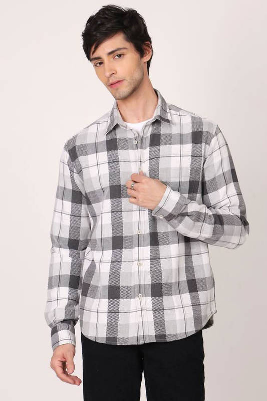Mens Casual Wear Grey Shirt