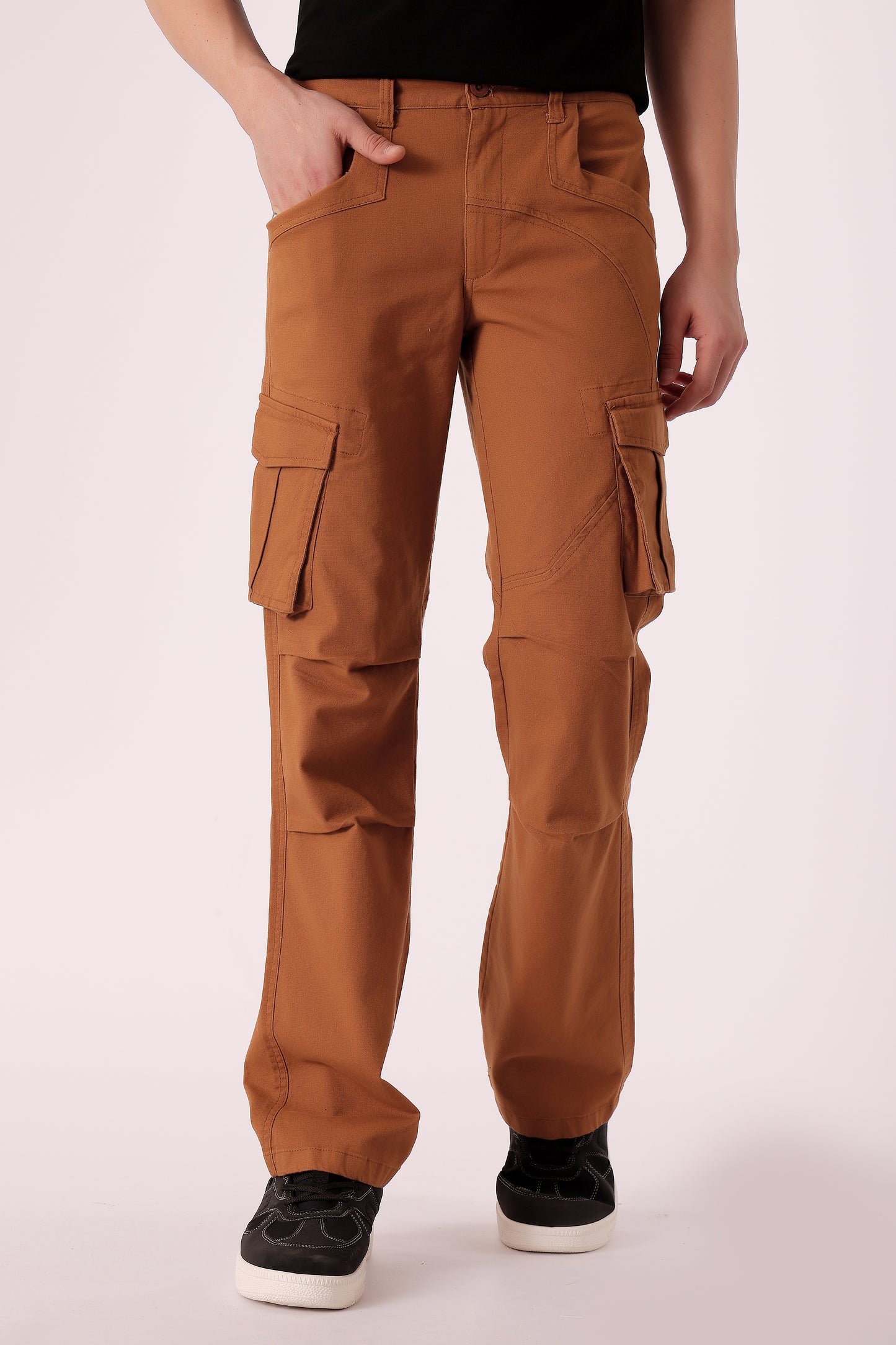 Men's Cotton stretch Slim Fit Chinos - Camel Brown
