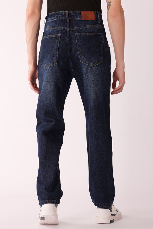 Men's Indigo Washed Straight Fit Jeans - extra image 6