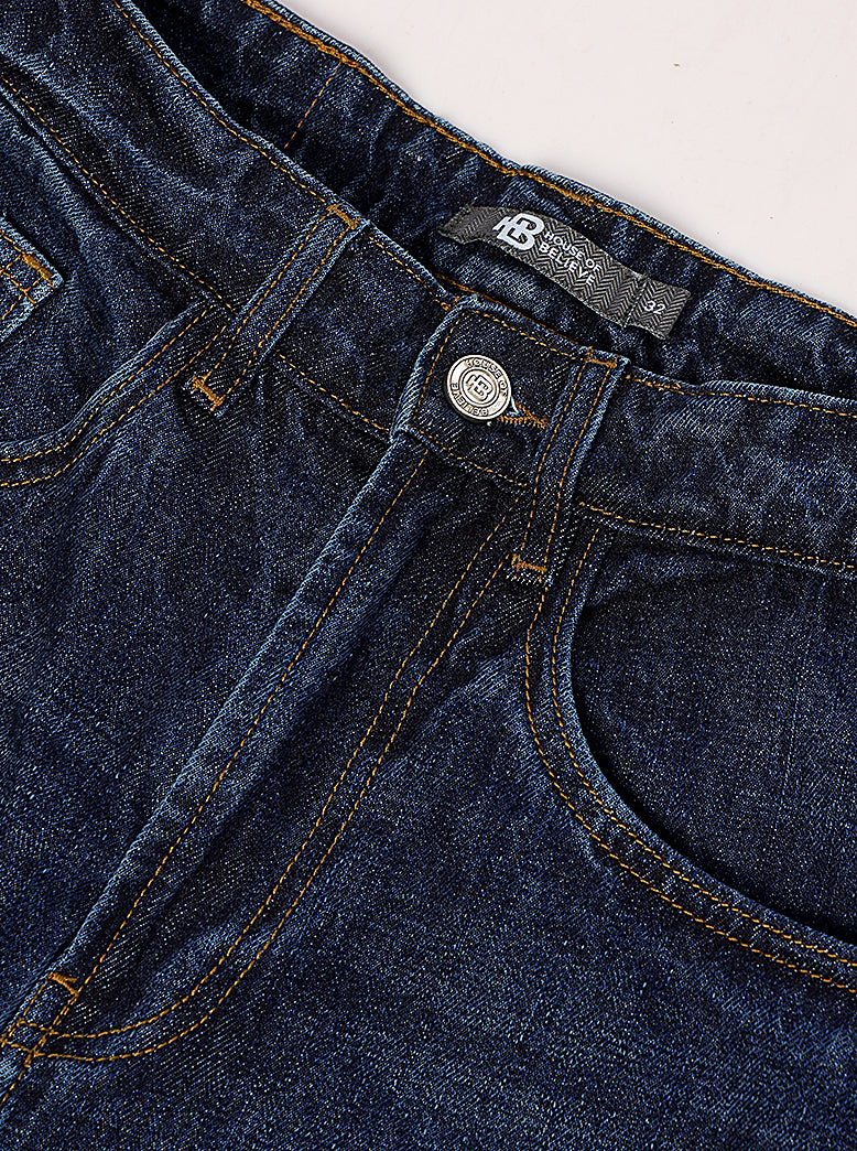Men's Indigo Washed Straight Fit Jeans - extra image 4