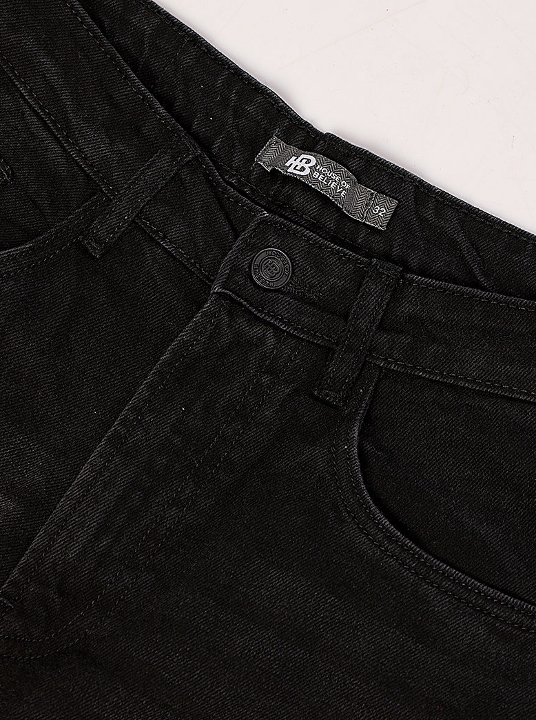 Men's Black Washed Straight fit Jeans - extra image 3