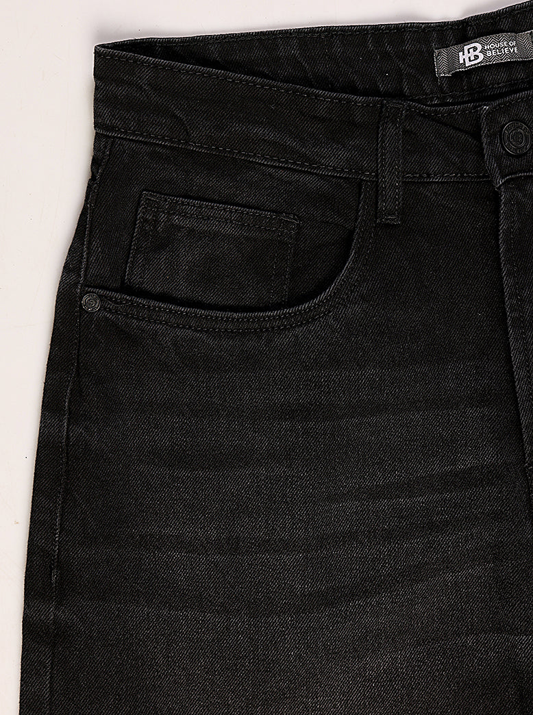 Men's Black Washed Straight fit Jeans - extra image 5