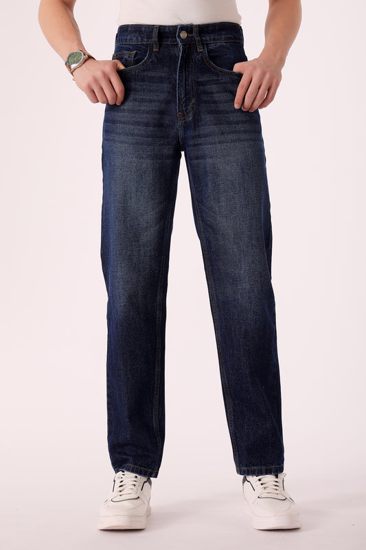 Men's Indigo Washed Straight Fit Jeans - Indigo