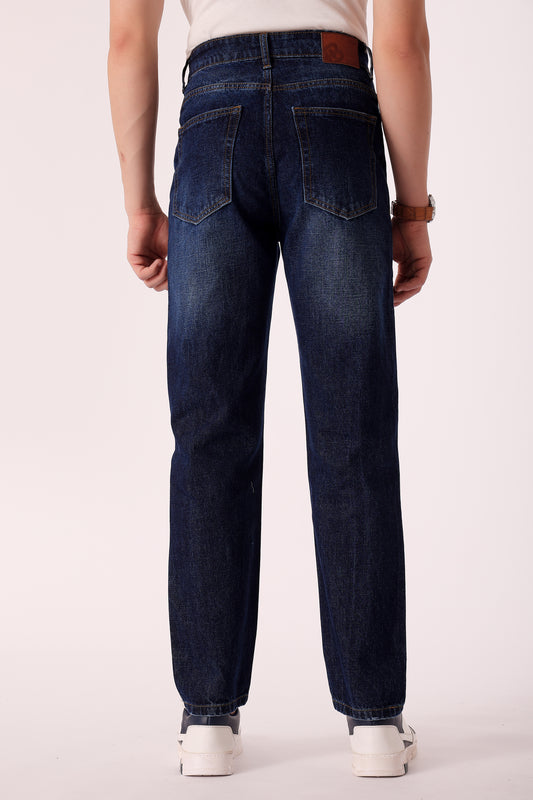 Men's Indigo Washed Straight Fit Jeans - extra image 6