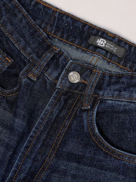 Men's Indigo Washed Straight Fit Jeans - extra image 2