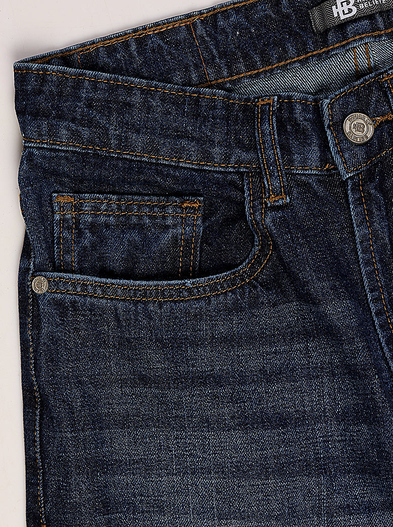 Men's Indigo Washed Straight Fit Jeans - extra image 3