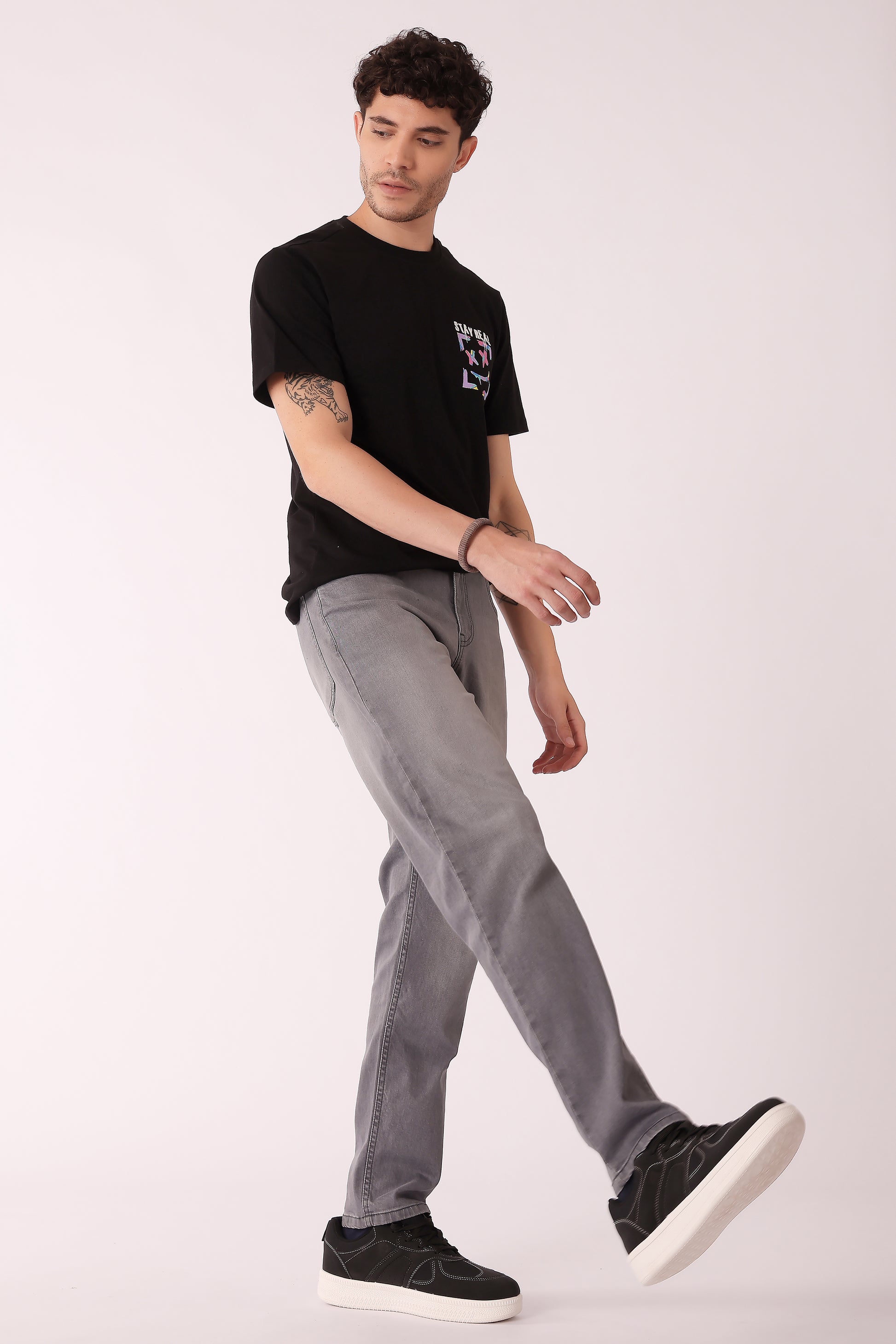 Men's Grey Washed Slim fit Jeans - extra image 3