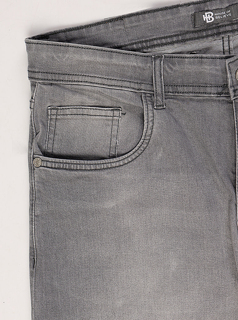Men's Grey Washed Slim fit Jeans - extra image 4