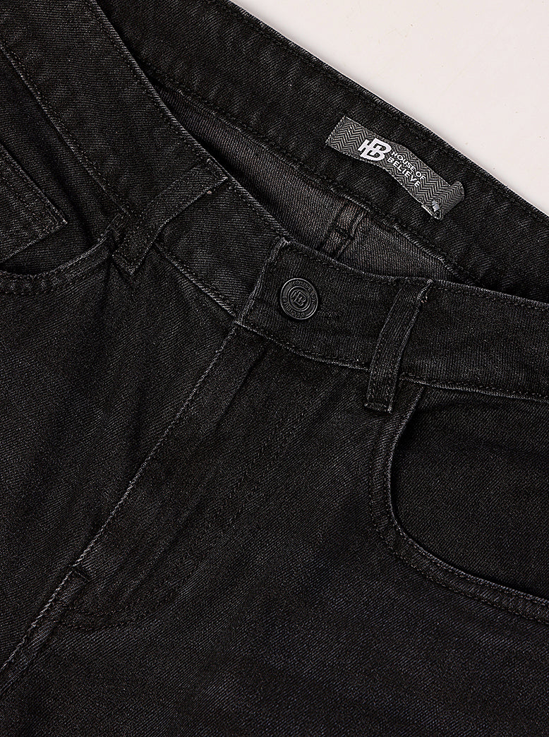 Men's Black Washed Slim fit Jeans - extra image 2