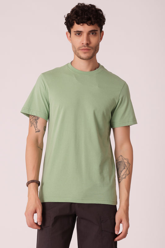 Men's Regular fit solid Tshirt - Sage Green