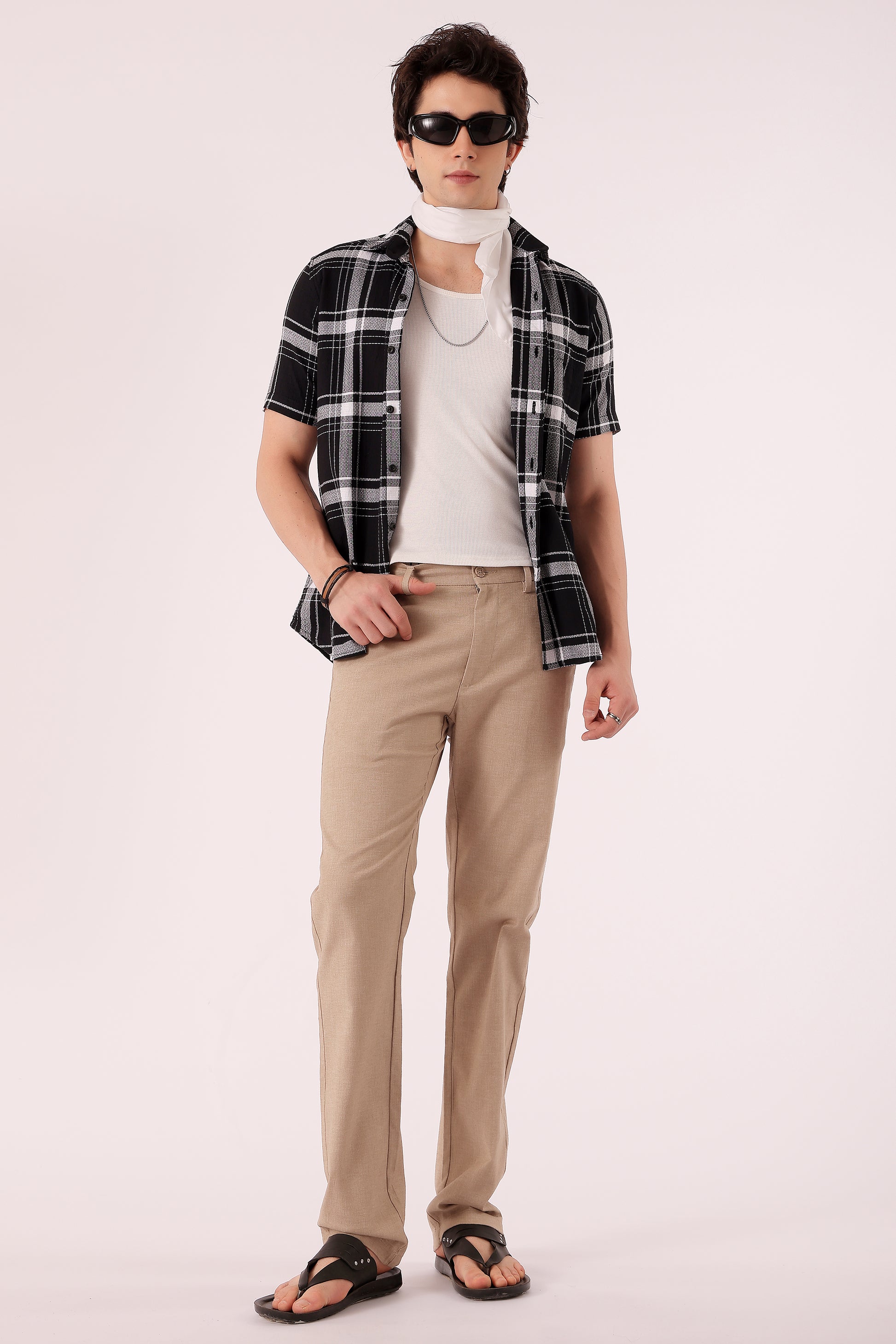 Men's cotton Checks Shirt Half Sleeve - extra image 3