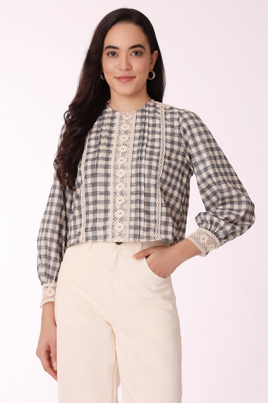 women checkered  top