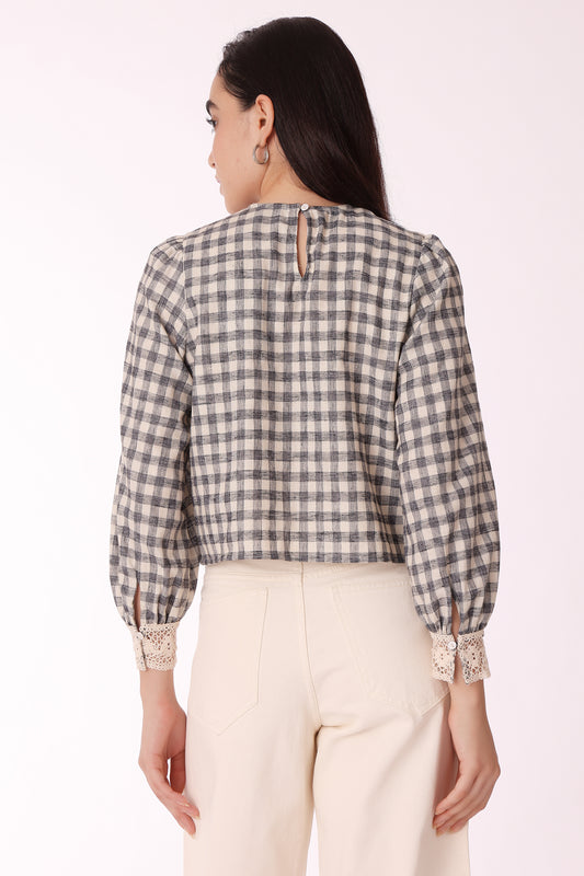 women checkered  top - extra image 2