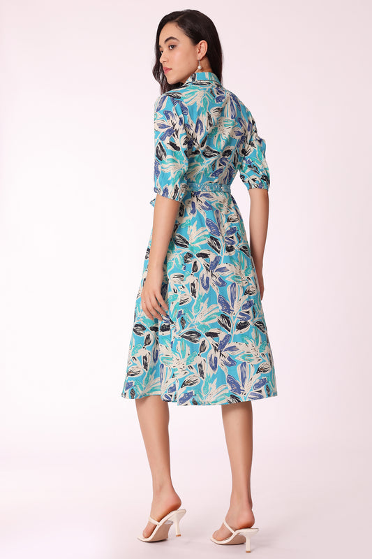 all-over printed belted midi dress - extra image 2