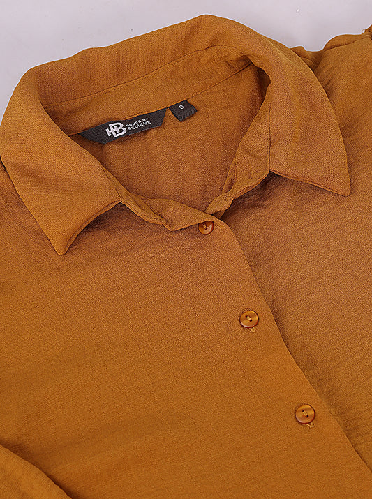 women  collared shirt with puff sleeves - extra image 4