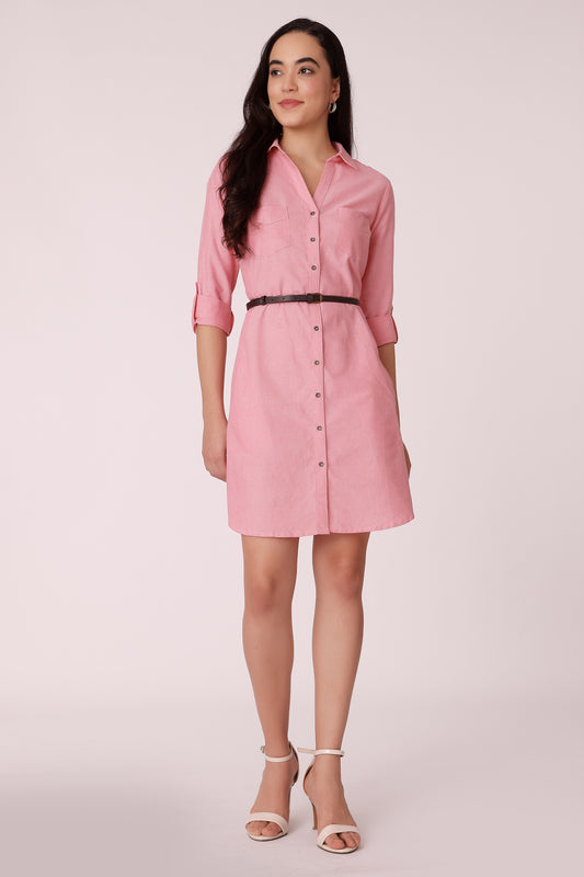 casual belted tunic dress