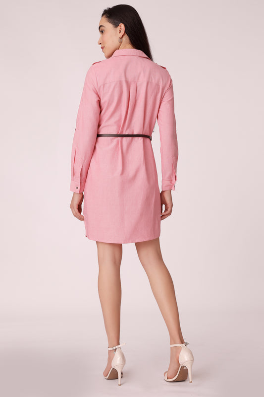 casual belted tunic dress - extra image 2