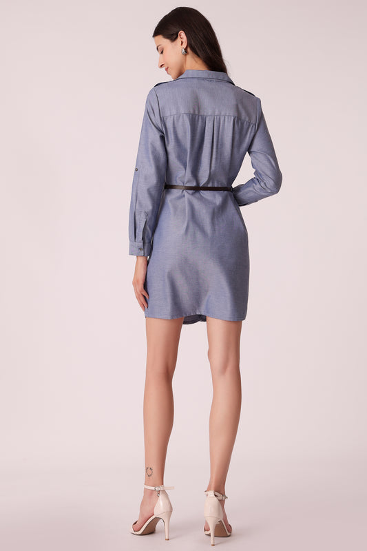 casual belted tunic dress - extra image 2