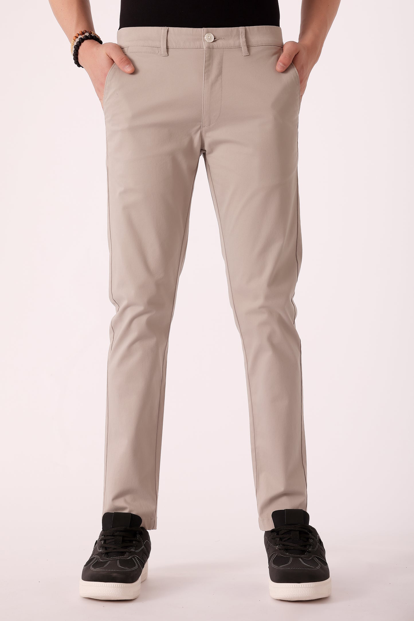Men's Cotton stretch Slim Fit Chinos - Lt. Grey