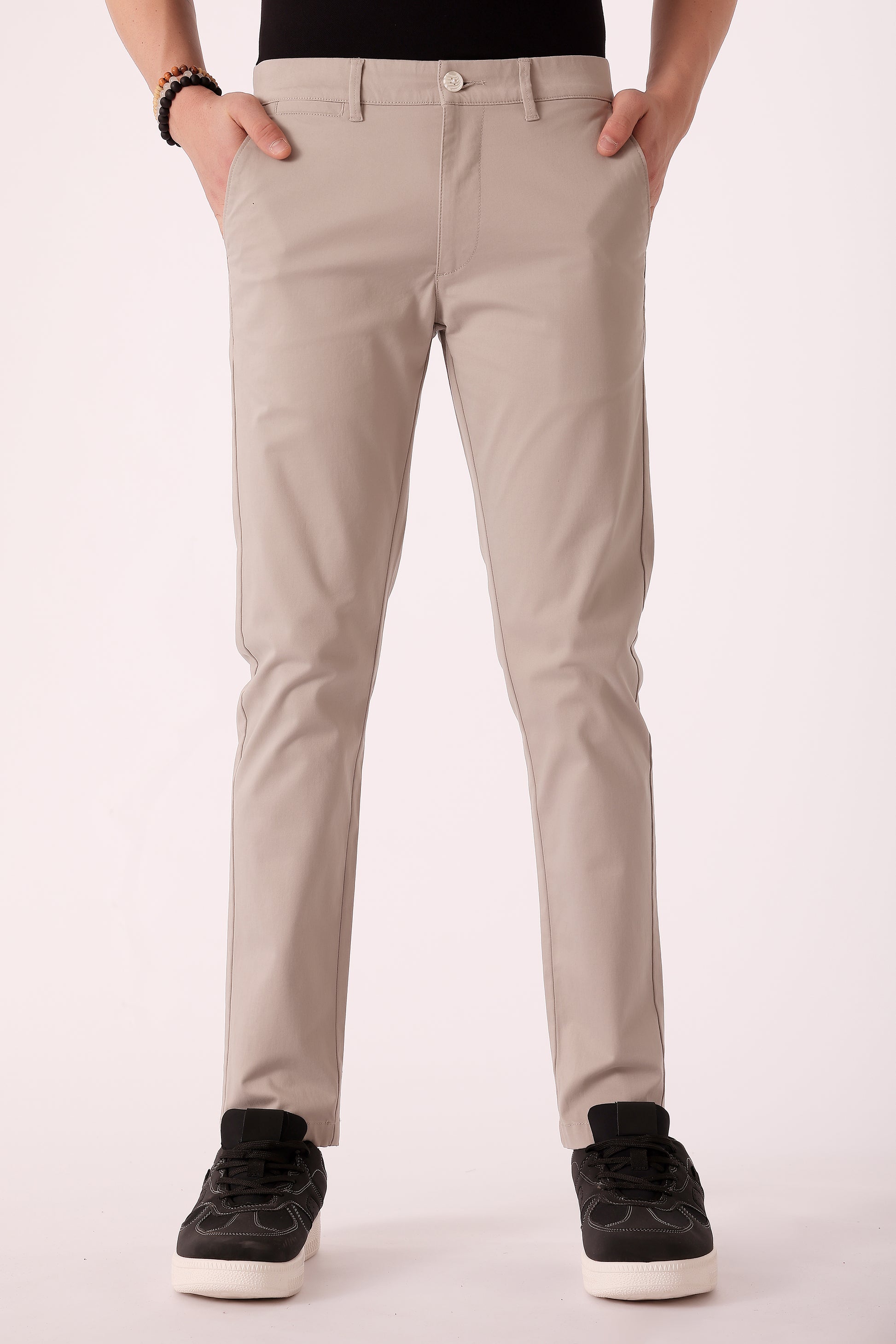 Men's Cotton stretch Slim Fit Chinos - Lt. Grey