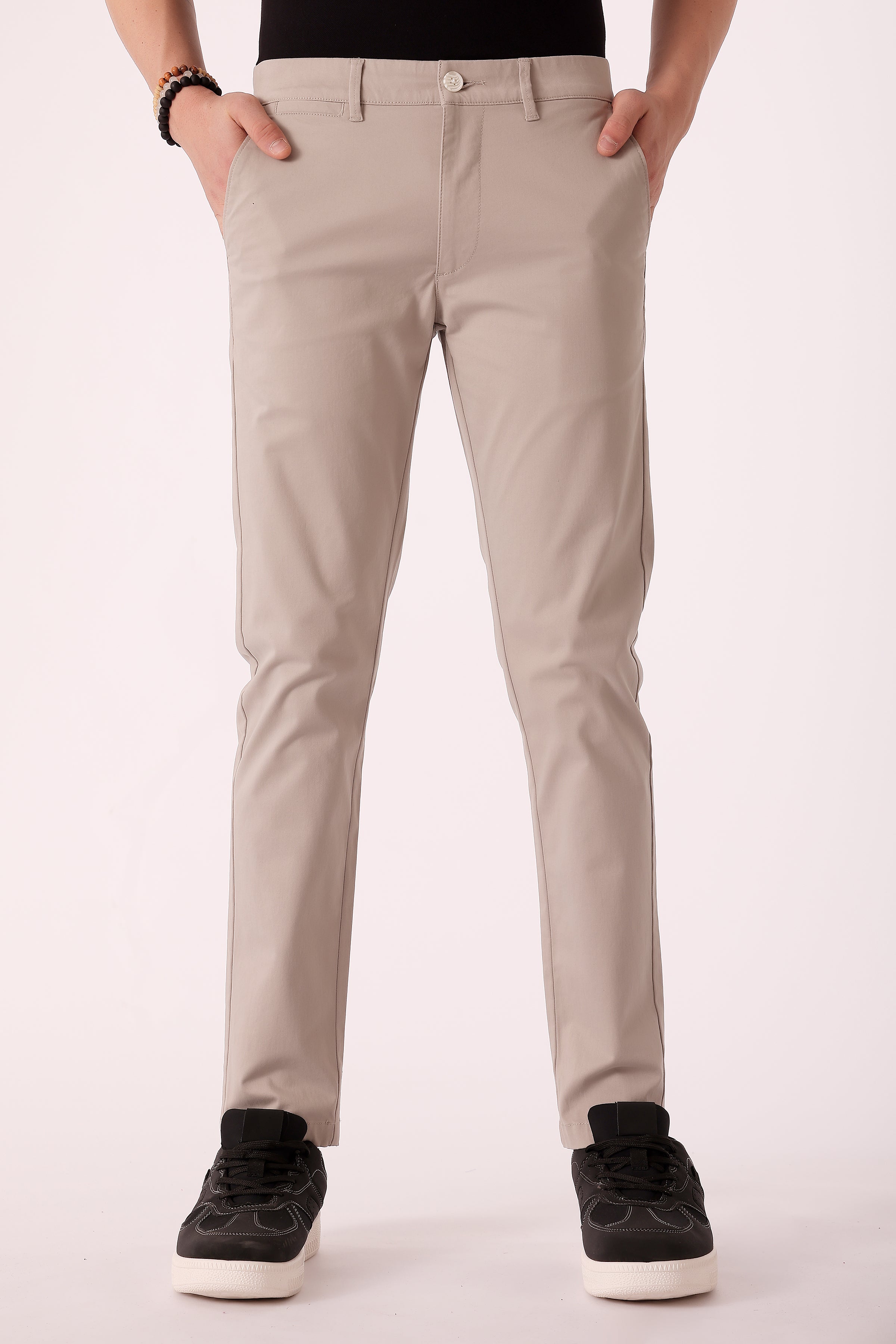 Men's Cotton stretch Slim Fit Chinos - Lt. Grey