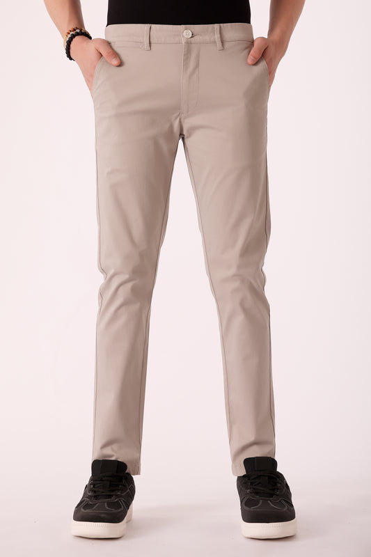 Men's Cotton stretch Slim Fit Chinos - Lt. Grey