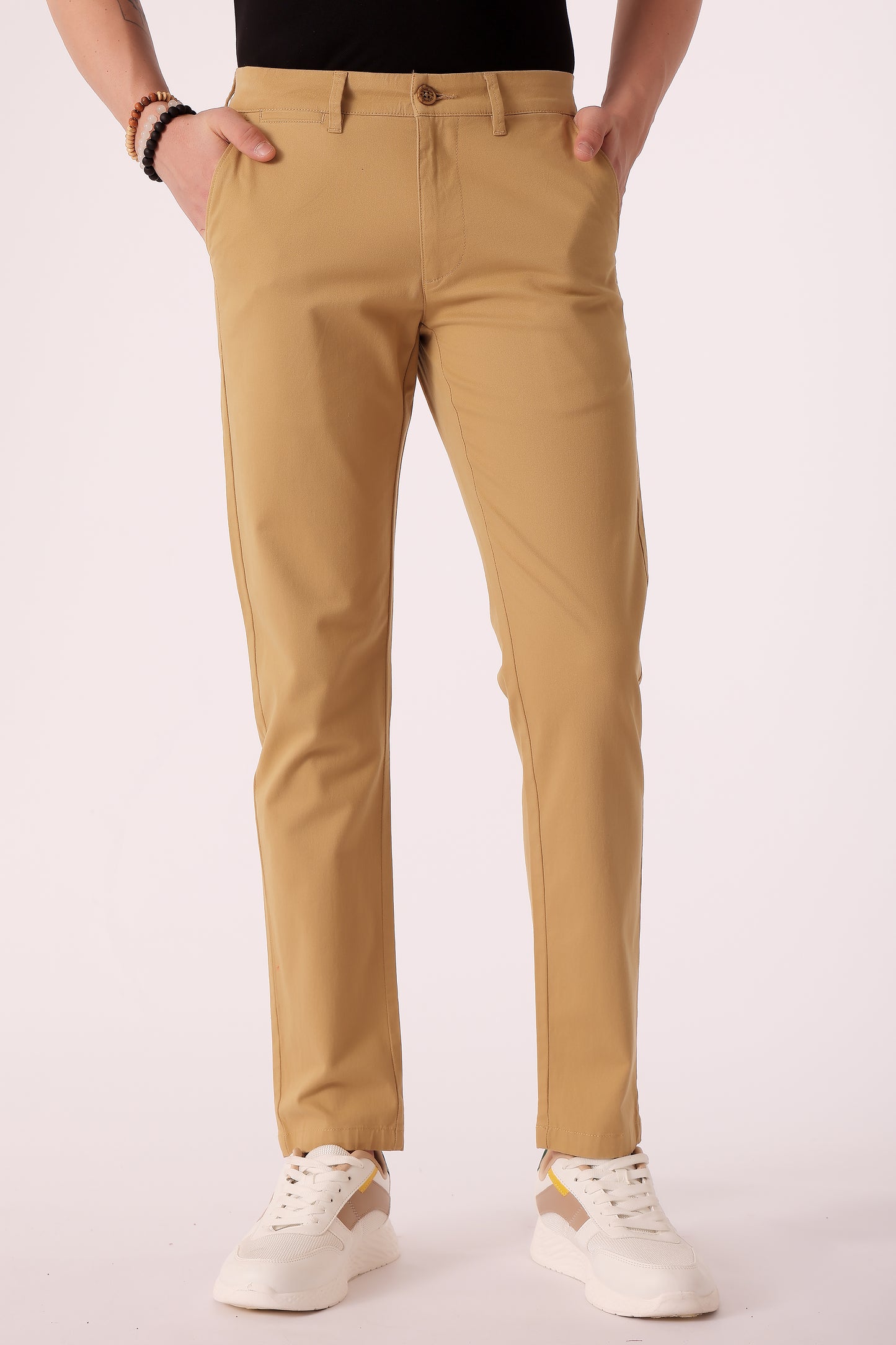 Men's Cotton stretch Slim Fit Chinos - Camel