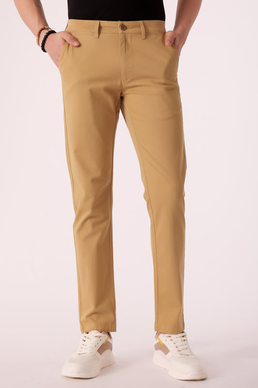 Men's Cotton stretch Slim Fit Chinos - Camel