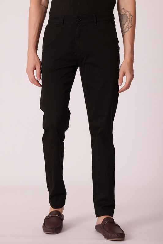 Men's Cotton stretch Slim Fit Chinos - Black