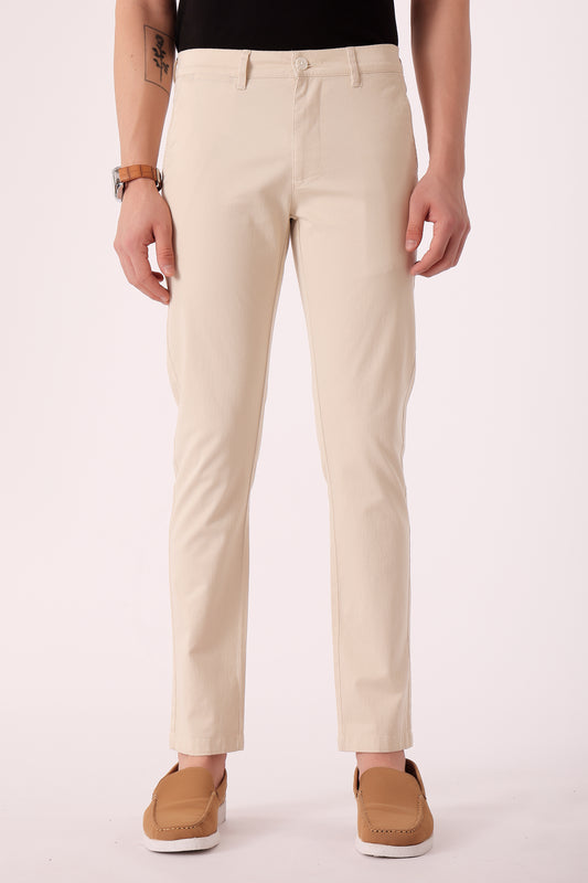 Men's Cotton stretch Slim Fit Chinos - Beige