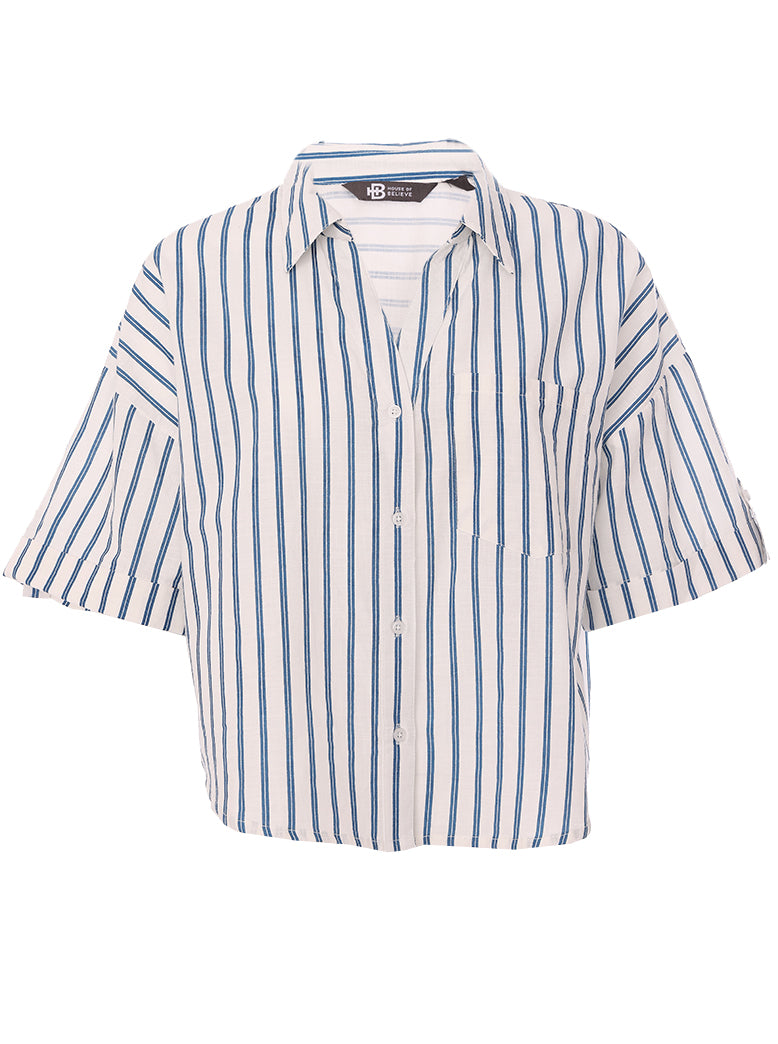 women relaxed fit striped cotton shirt - extra image 4