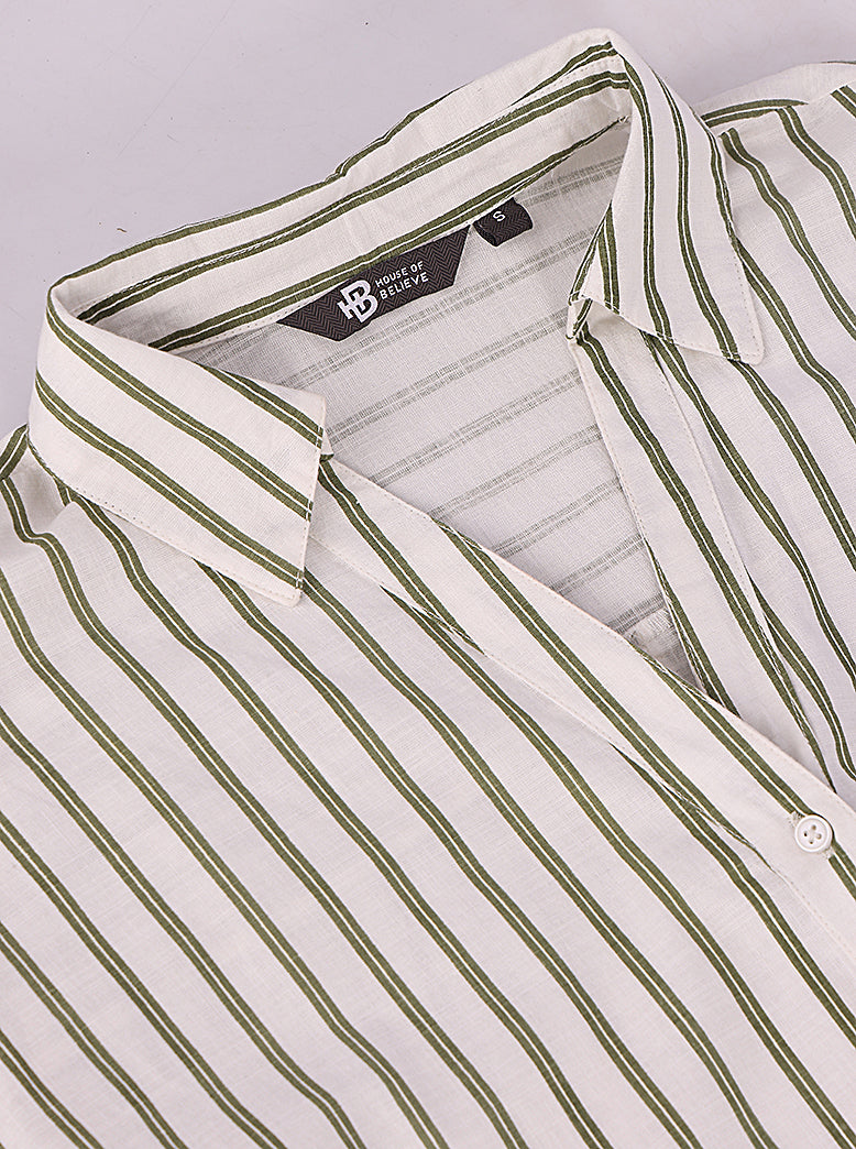 women relaxed fit striped cotton shirt - extra image 5