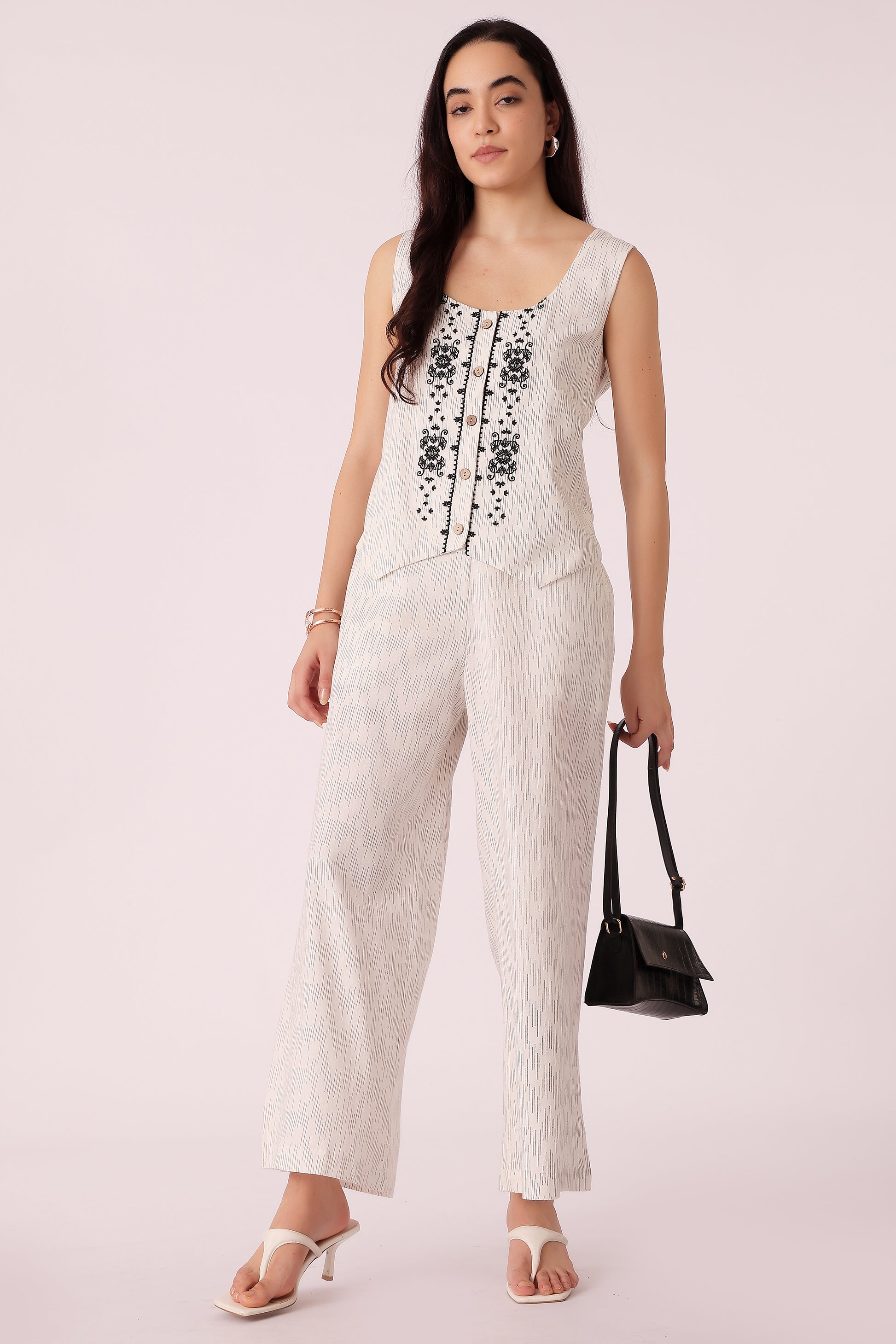 woven cotton slub pants - extra image 3