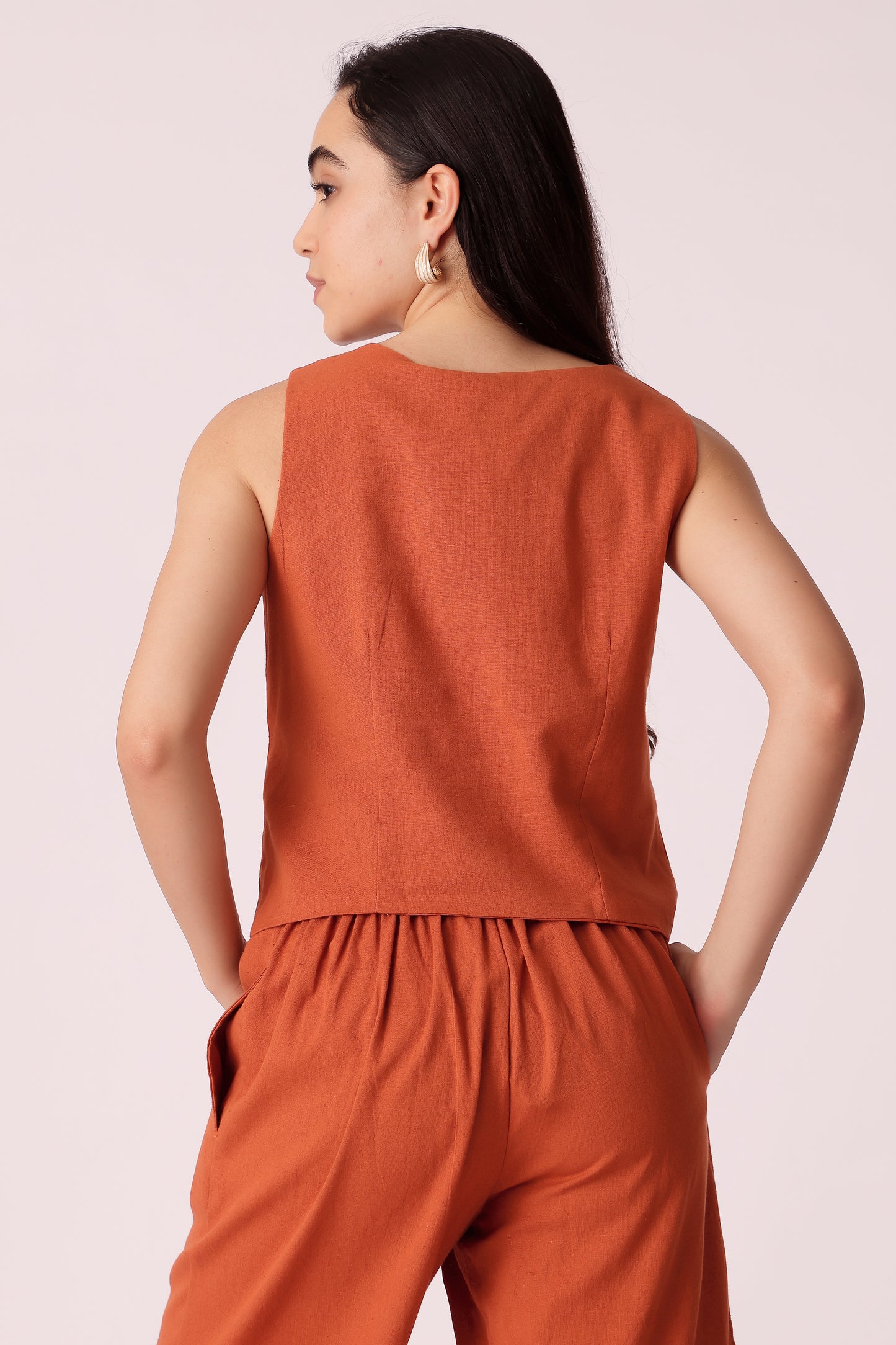 womens embroidered cotton waistcoat - extra image 2