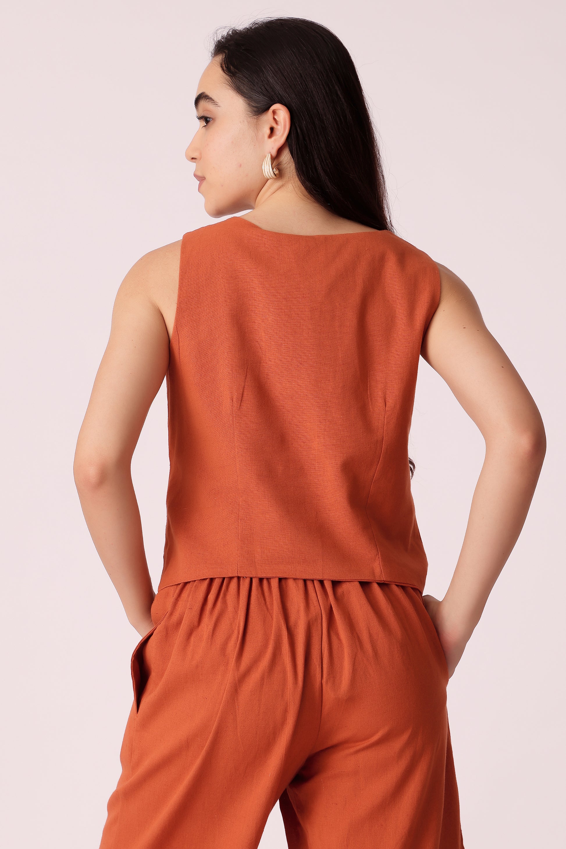 womens embroidered cotton waistcoat - extra image 2