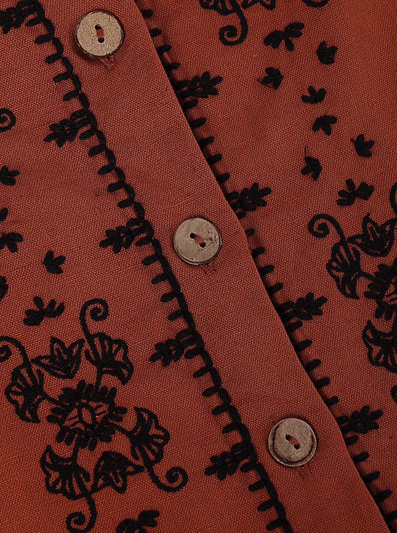 womens embroidered cotton waistcoat - extra image 5