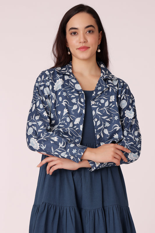 women cropped shrug - Navy