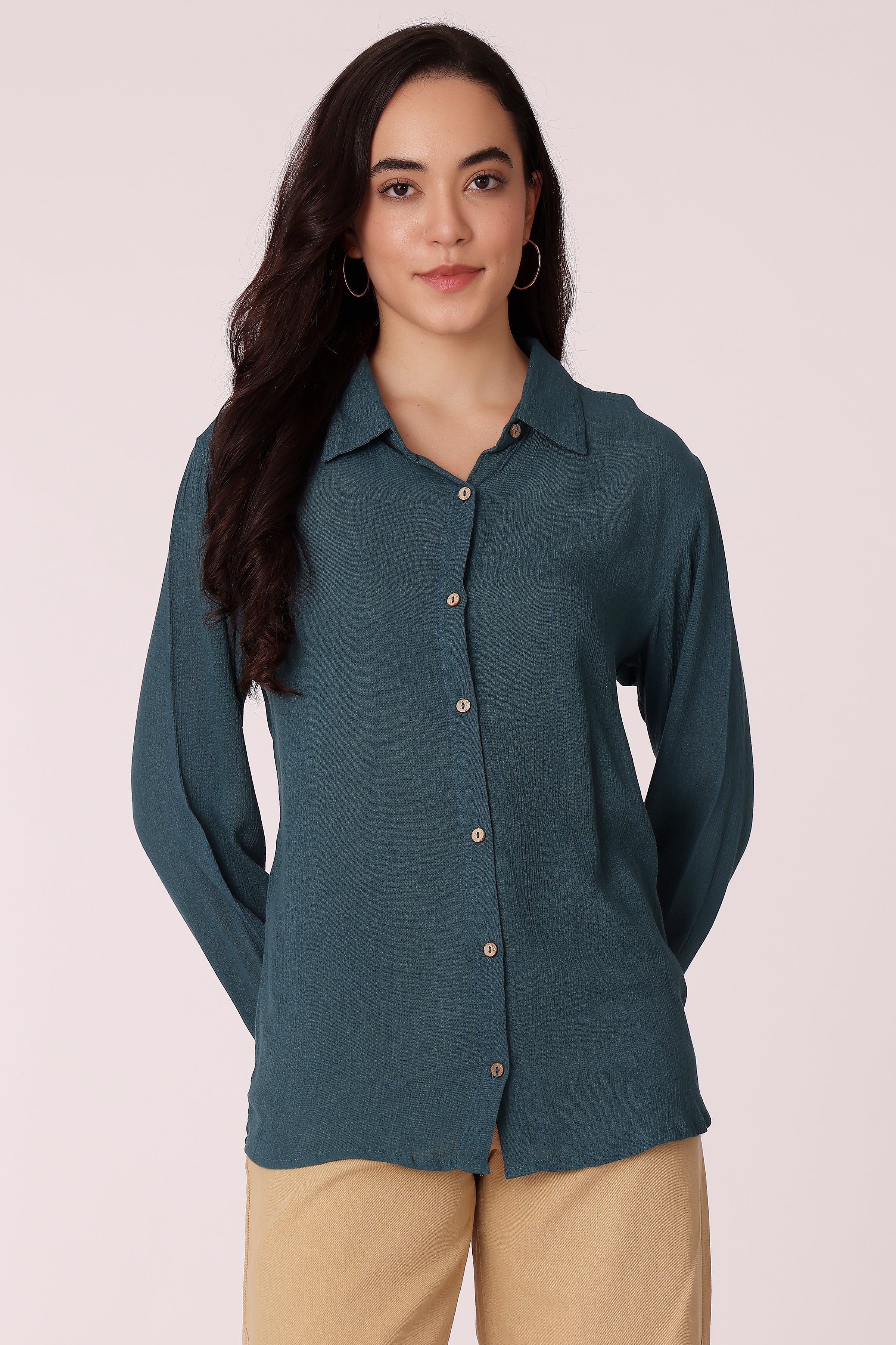 womens relaxed fit  shirt - Teal