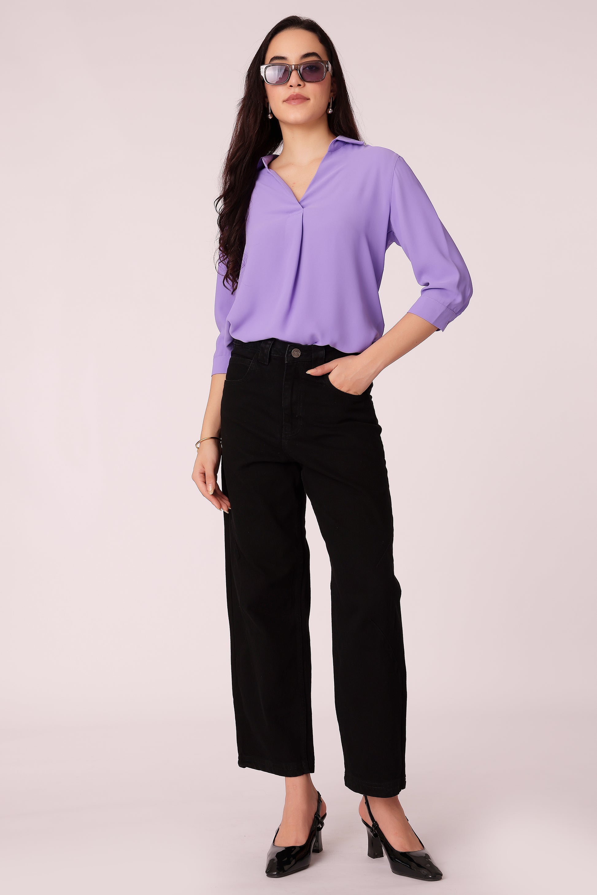 womens v neck top - extra image 3