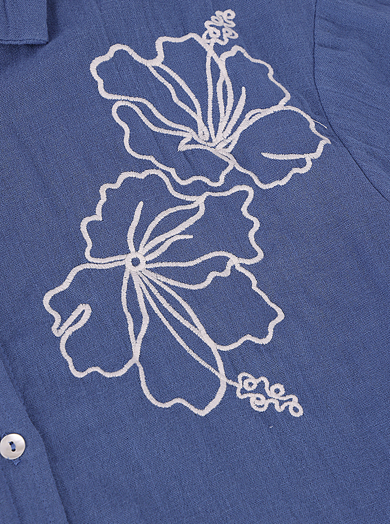shirt with floral embroidery - extra image 5