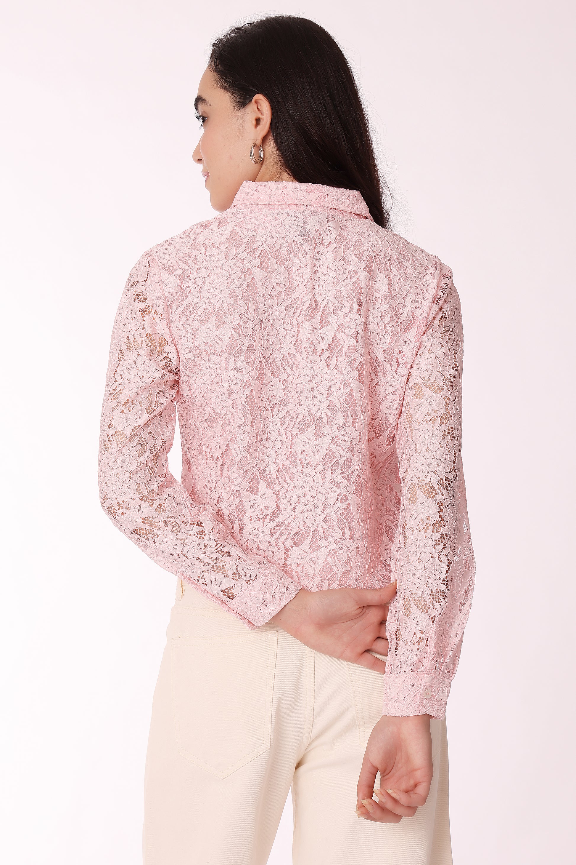 floral lace button-down shirt - extra image 2