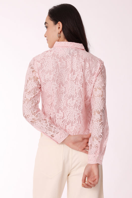 floral lace button-down shirt - extra image 2