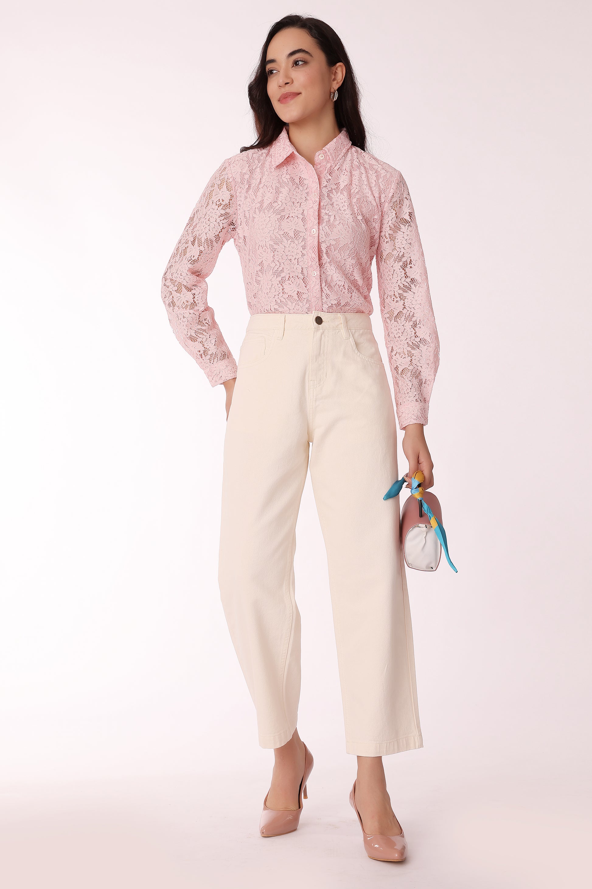 floral lace button-down shirt - extra image 3