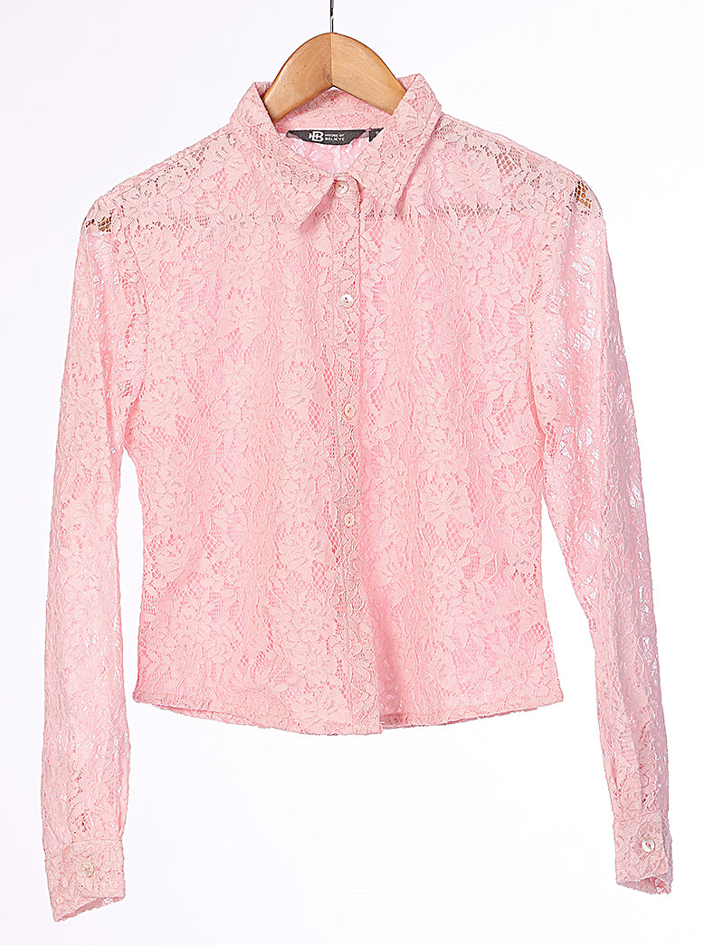floral lace button-down shirt - extra image 4