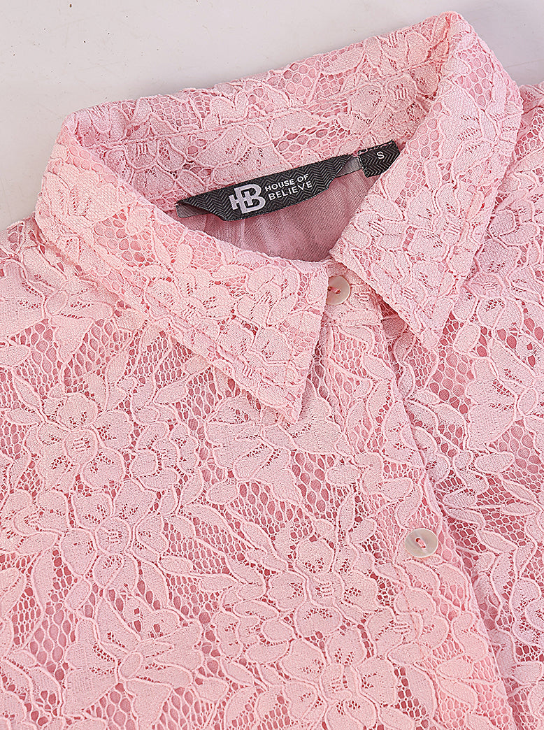 floral lace button-down shirt - extra image 5