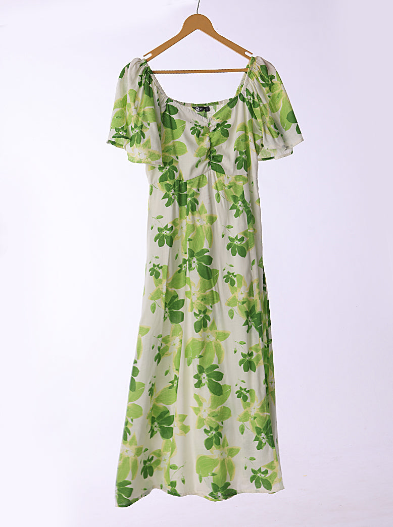 women square neck puff sleeve floral dress - extra image 4