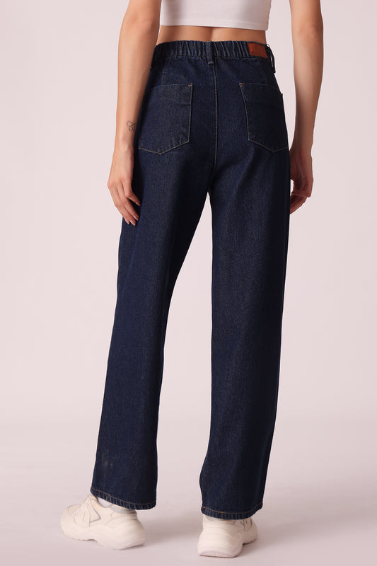 pleated cotton jeans - extra image 2
