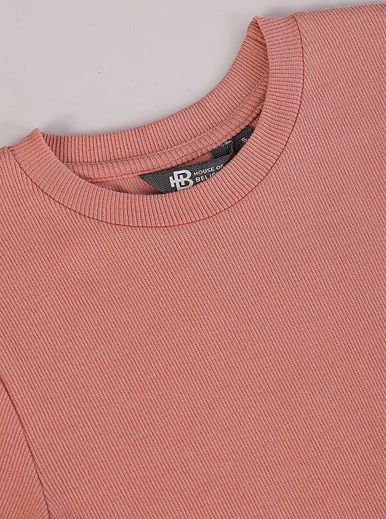solid rib knit fitted dress - extra image 4