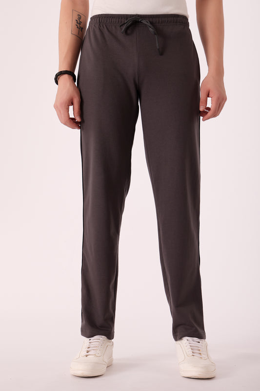 Men's Cotton Blend Trackpants - Dark Grey